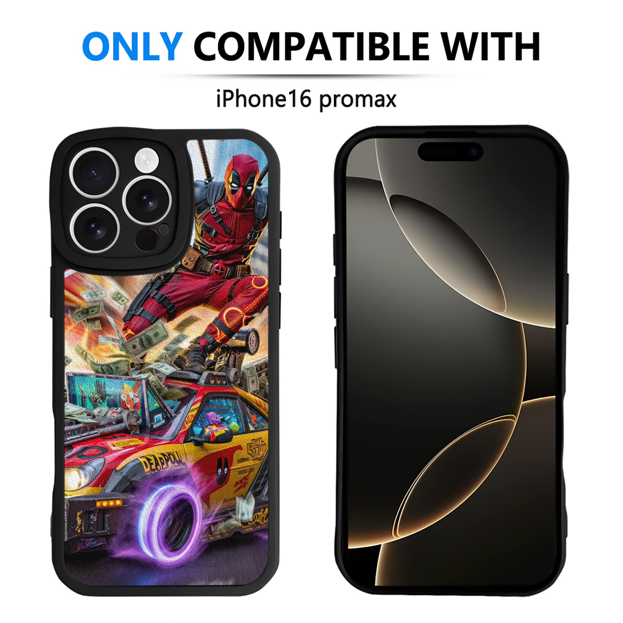 （画像用） Deadpool デッドプール 【iPhone 16シリーズ対応】シリコンスマホケース（レザー調） 材質：シリコン